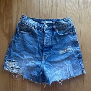 Zara High Waisted Denim Shorts